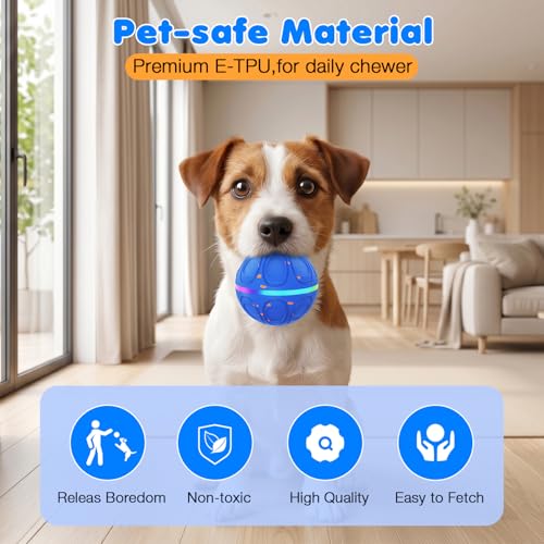 Interactive Dog Toys Ball – Automatic 3-Mode Active Rolling Balls (Blue) - color: Blue