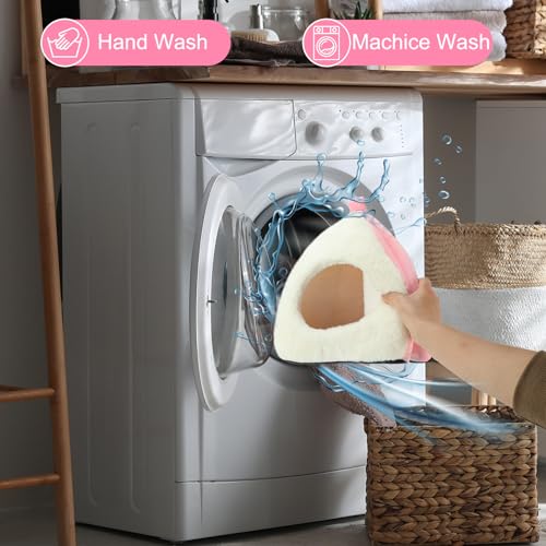 BWOGUE Guinea Pig Bed Hideout, Washable Hamster Cave for Small Animals - color: White+Pink