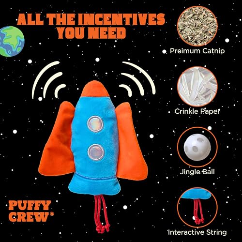 Interactive Catnip Cat Plush Toy, Space Travel Theme, 5‘’, for All Breed Size Cats (Spacecraft) - color: Spacecraft