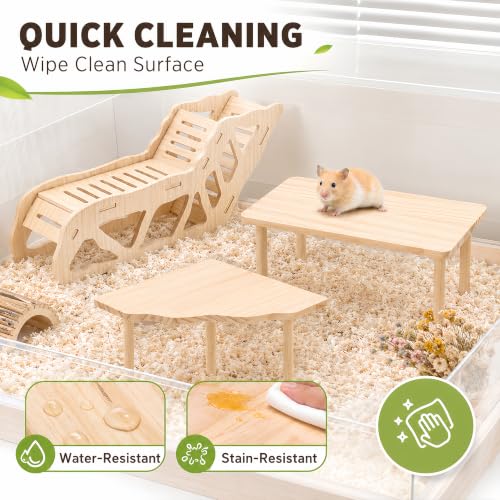 3-Piece Hamster Platform Set, Hamster Cage Accessories for Small Pets