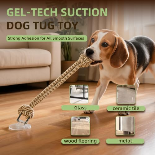 Interactive Tug Cotton Toys with Resin Suction Cup for Puppy Dogs, 2PCS