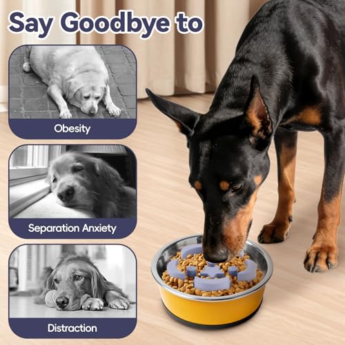 Slow Feeder Dog Bowls Insert 5.8" ×1.6" Silicone Slow Feeder Insert, Grey - color: Grey, size: 5.8"x1.6"