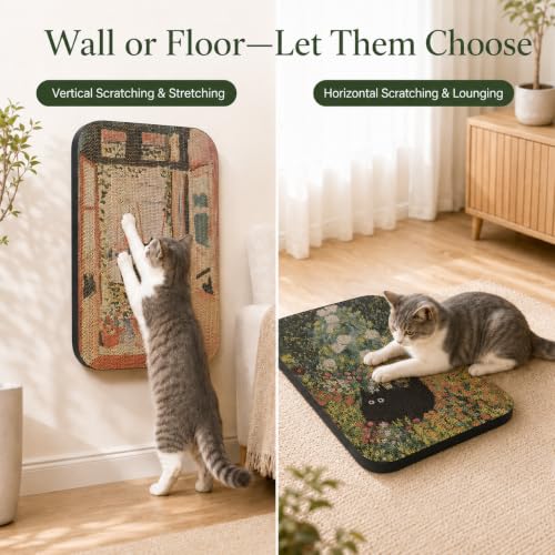 2 Pack Cat Wall Scratcher, Art Cat Scratching Board for Cats - color: Window & Garden