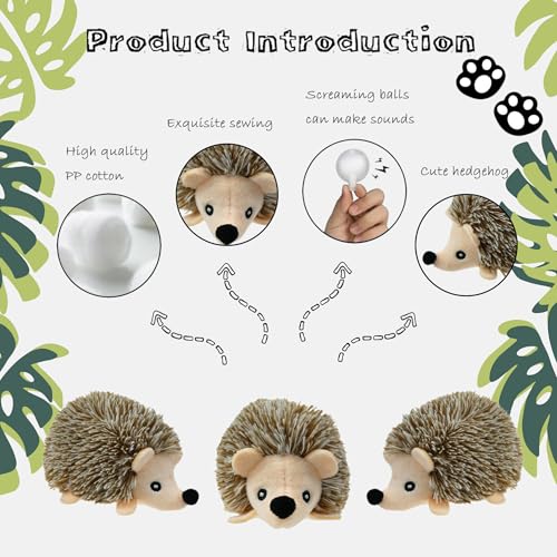 Hide and Seek Dog Toys, Mushroom Crinkle Paper Hideaway with 5 Pack Squeaky Hedgehogs Interactive Plush Puzzle Puppy Chew Toy to Keep Them Busy for Small Medium Large Dogs - color: Mushroom Hideout with 5 Hedgehog Brown