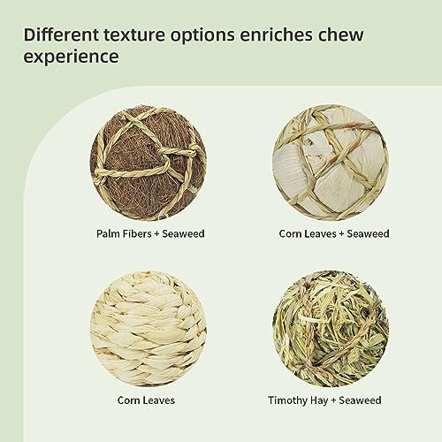 andwe Small Animals Play Balls Rolling Chew Toys, Pack of 4 - size: Pack of 4