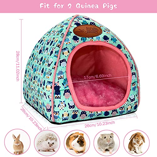 Guinea Pig Bed Hideout, Washable Hamster Cave for Small Animals - color: Navy Blue