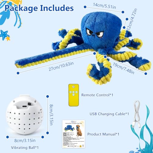 ETACCU Interactive Dog Toys Octopus, Moving Dog Toy to Keep Them Busy