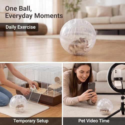 1Pc Transparent Small Pets Exercise Ball Dwarf Hamster Mute Running Spinner Play Toy for Junior Hedgehog Gerbil Hamster Exercise Ball,Small Animals Supplies