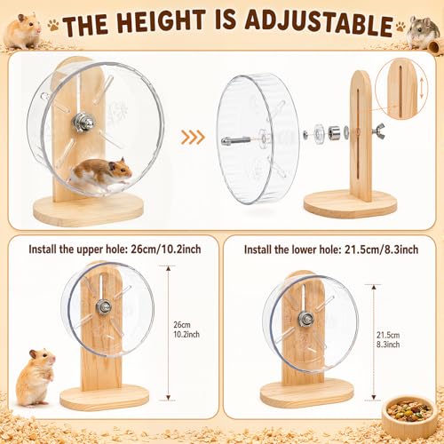 Novabright 5 Pcs Hamster Wooden Cage Accessories Hideout Wheels Platform - style: Basic Play Set