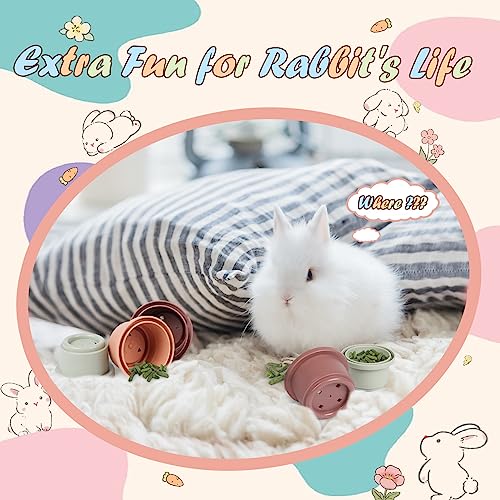 Stacking Cups for Rabbits, 8PCS Stackable Bunny Toys for Small Pets - color: Original