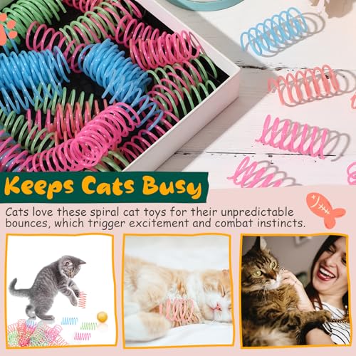 Sosation 200 Pcs Glow in The Dark Springs Cat Toys Kittens
