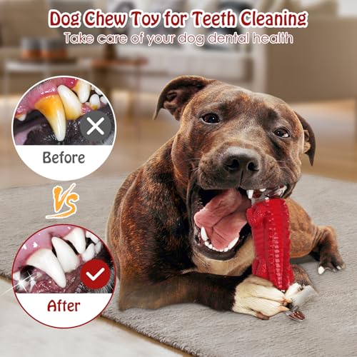 Jeefome Dog Toys for Aggressive Chewers - color: Red