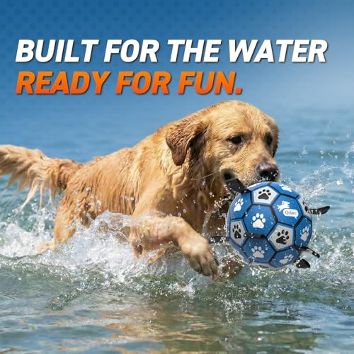 QDAN Dog Ropes Toys, Soccer Ball with Straps, Tug of Toy, Dog Birthday Toy - color: Blue Gray, size: Large Size 3 (8 Inch)