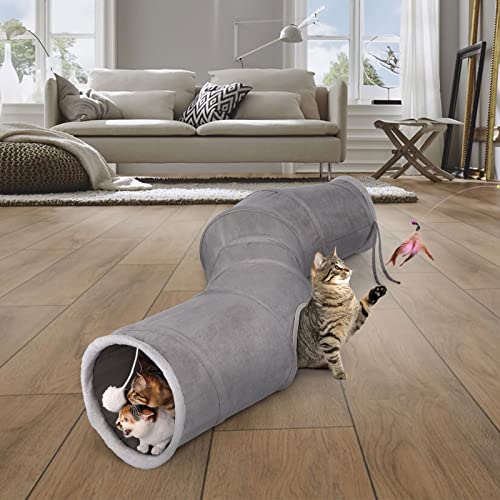 Ownpets S-Shape Cat Tunnel Toy 48"L x 10"D, for Cats, Puppies & Small Pets - size: 10 Inches in Diameter