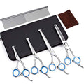 Dog Scissors with Round Tip, 6 in 1 Dog Grooming Kit, Stainless Steel Pet Grooming Scissors for Full Body, Face, Nose, Ear and Paw (Blue)