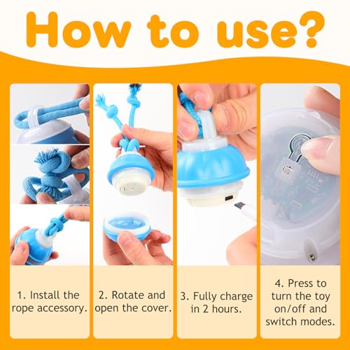 2 Mixed Zealburst Dog Toy, Interactive Dog Toys, 360° Smart Automatic Rolling Moving, Upgraded Motion Activated Squeaky Cat Balls, USB Rechargeable Smart Motion Pet Ball for Bored Pet Cats Dogs