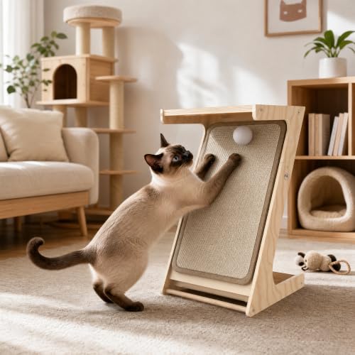 Cat Scratching Post Z-Shaped Cats Scratcher Side Table for Couch Sofa
