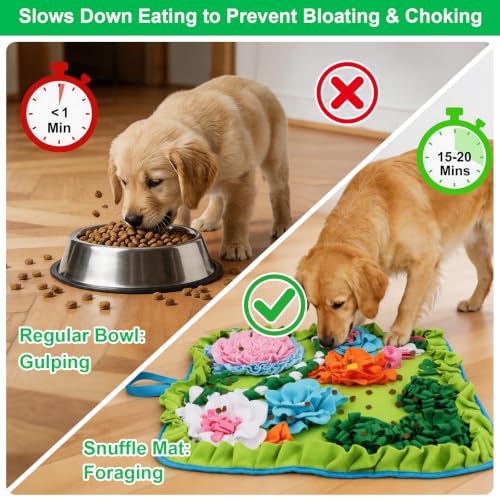 Vextronic Snuffle Mat for Dogs, Large Breed Slow Feeder Interactive Toy - color: Lime