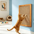 Wooden Sisal Cat Scratching Post, Wall & Floor Mount Vertical Cat Scratch Pad for Indoor Kittens Adult Cats, Durable Cat Wall Scratcher Furniture Protector Cat Toy