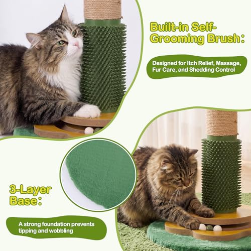 Tall Cat Scratching Post 51 Inch, Sisal Rope Cat Scratcher Tree
