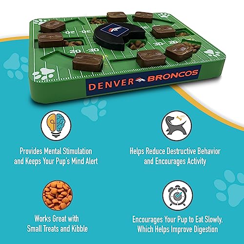 Pets First NFL Denver Broncos Puzzle Toy for Dogs, Slow Feeder Board for Pets, Interactive Doggie Treat Toy - color: DENVER BRONCOS