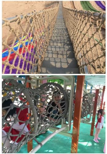 Safety Anti-Fall Fence Net for Children Pet Cat,Cargo Net Climbing Rope,Playground Climbing Children Net Woven Rope Truck Trailer Netting Swing Treehouse Hammock Rope (Jute, 0.5Mx8M(1.64FTx26.24FT)) - size: 0.5Mx8M(1.64FTx26.24FT)