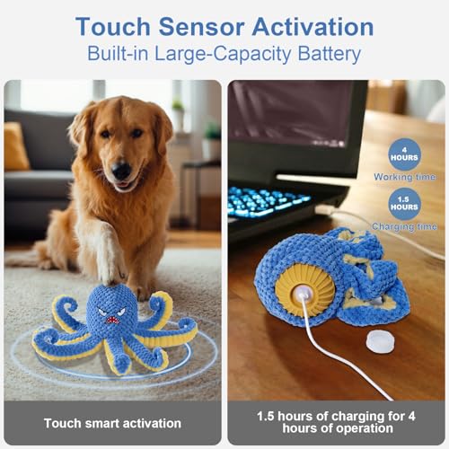 Interactive Dog Toys Octopus to Keep Them Busy(Blue) - color: Blue