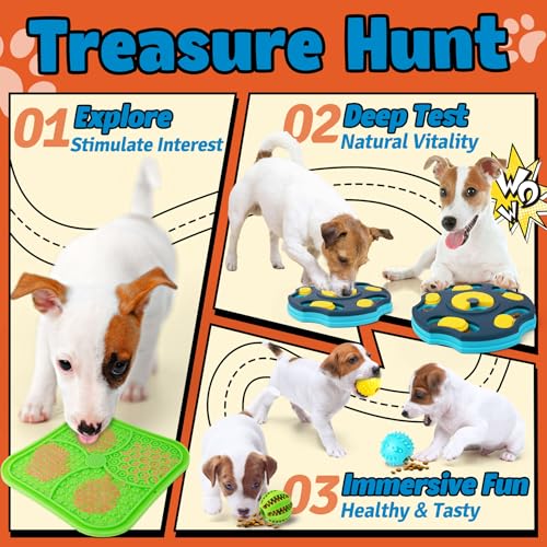 Forfon 9 Pack Dog Enrichment Toy Set with Puzzle Toy & Lick Mats - color: All-Around Dog Puzzle Toys