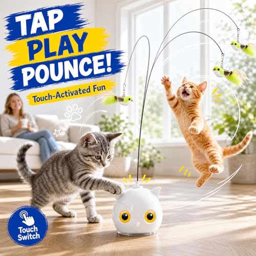 CATPICK Interactive Cat Toy for Indoor Cats, Automatic Flying Bird Toy - color: Grey