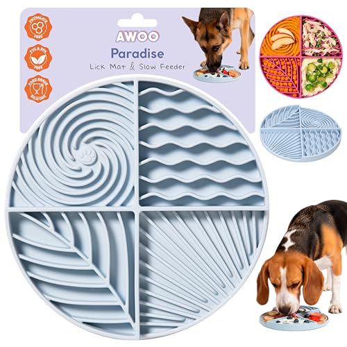 Paradise - Dog Lick Mat for Slow Feeding & Anxiety - Non Slip (Sky) - color: Sky