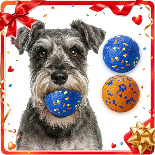 E-TPU Dog Balls, Tough High-Bounce Floating Fetch Toys, 2 Sizes - color: Blue & Orange (2-Pack), size: Small (2.5" diameter)
