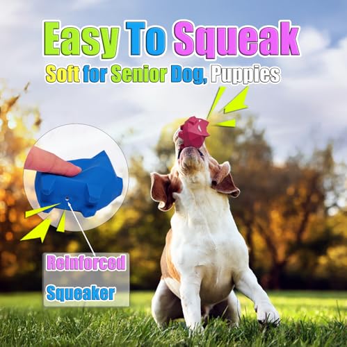 Latex Squeaky Dog Toys for Small & Medium Dogs 2-Pack, 3.9x2.5x2.5''