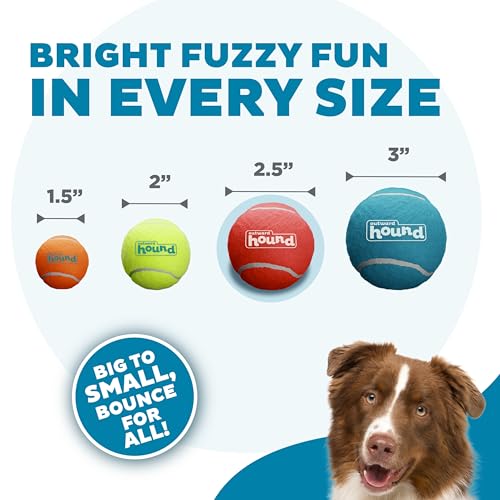 Outward Hound Squeaker Ballz Tennis Ball Dog Toy, Medium, 2.5", 6‑Pack - color: Multi Squeaker Balls, size: Medium, style: 6-Pack