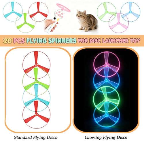 Cat Toy Disc,Interactive Cat Fetch Toy Flying Discs for Pet with 20 Discs - color: 20pc
