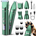 oneisall 4 in 1 Dog Grooming Kit with LCD Display Green - color: Green