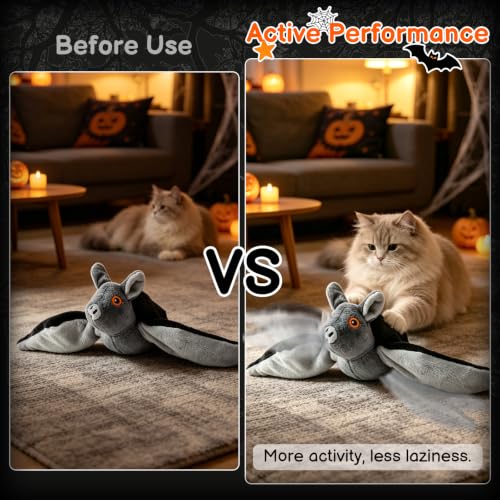 Flying Bat Dog Toy, Flying Bat Toy for Dogs, Flapping Bird Interactive Cat Toy, Cute Flapping Wings Electric Teasing Cat/Dog Toy, Hanging and Ground Play