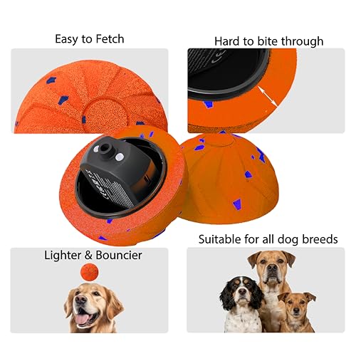 Interactive Dog Ball, 2 Modes Automatic Dog Toy, IPX7 Waterproof - color: Orange-1