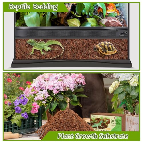 Riare 4 Pack Natural Coconut Fiber Substrate, Coco Coir Reptile Bedding - color: 4 pack