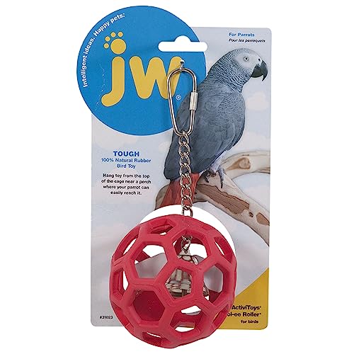 JW Pet Activitoys HOL-ee Roller Parrot Toy, 4in Diameter - size: 3.5'' diameter 7.75'' length