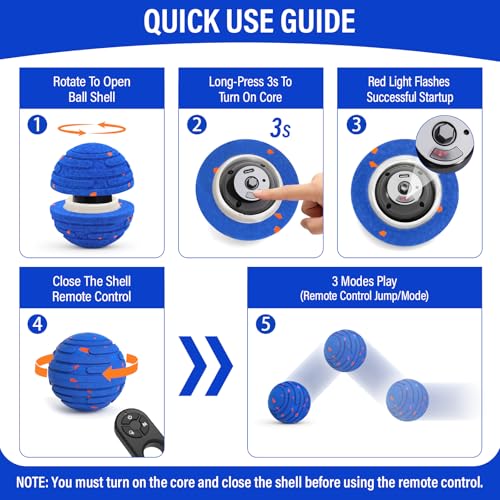 Smart Interactive Dog Ball with Remote Control for Medium Large Dogs - color: Bright Blue