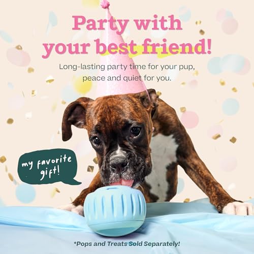 WOOF Pupsicle Interactive Dog Ball Toy for Dogs Large 25-75 lbs - Blue - color: Blue, size: Large