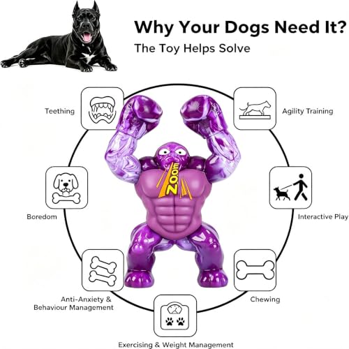 Furdog Dog Toys for Aggressive Chewers Indestructible Dog Toy for Large Dogs Tough Dog Toys to Keep Them Busy - color: Purple-1