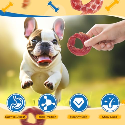 gazeupon Dog Treats Duck Jerky Rings, Rawhide Free Dog Chews