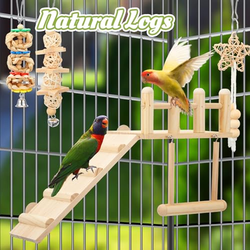 10 Pcs Bird Toys for Parakeets Cage Accessories Parrot Swing Toys