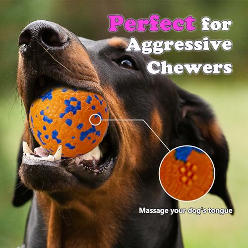 E-TPU Dog Balls, Tough High-Bounce Floating Fetch Toys, 2 Sizes - color: White & Orange (4-Pack), size: Medium (3" diameter)