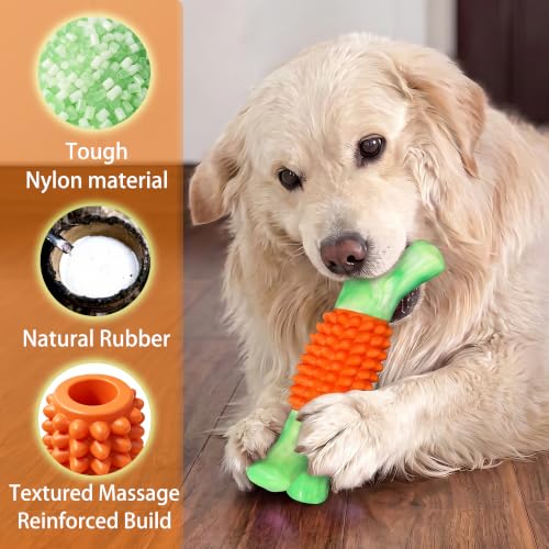 Dog Toys for Aggressive Chewers, Tough Stick Chew Bone - color: 02-orange
