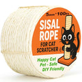 White Sisal Rope for Cat Tree and Scratching Post 5mm 1/5 Inch, 100 Feet - color: White Φ5mm/0.2inch, size: 100FT