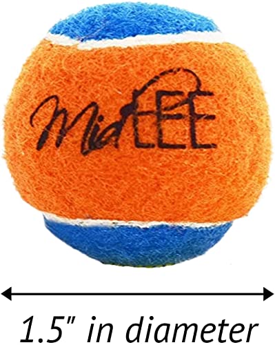 Midlee Squeaky Mini Tennis Ball for Dogs 1.5"- Pack of 12 (Orange/Blue) - color: Orange