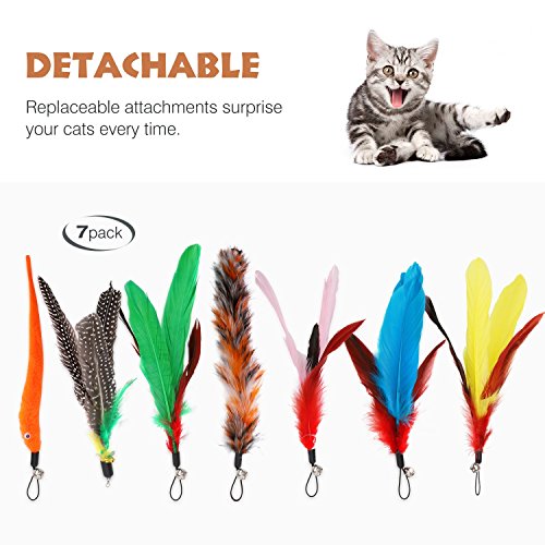 Pawaboo Interactive Cat Toys for Indoor Cats, Cat Wand Toys - color: Colorful