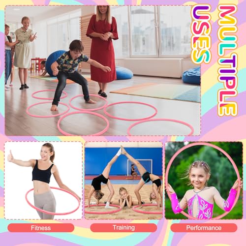 Shappy 6 Pcs Exercise Hoop Set Detachable Adjustable - color: Pink, size: 26 Inch